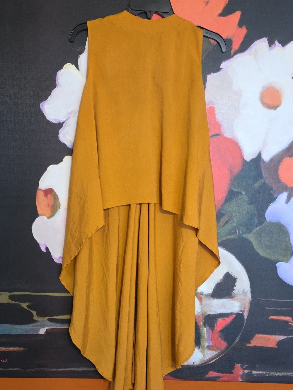 True Destiny Mustard High-Low Draped Women's Shirt